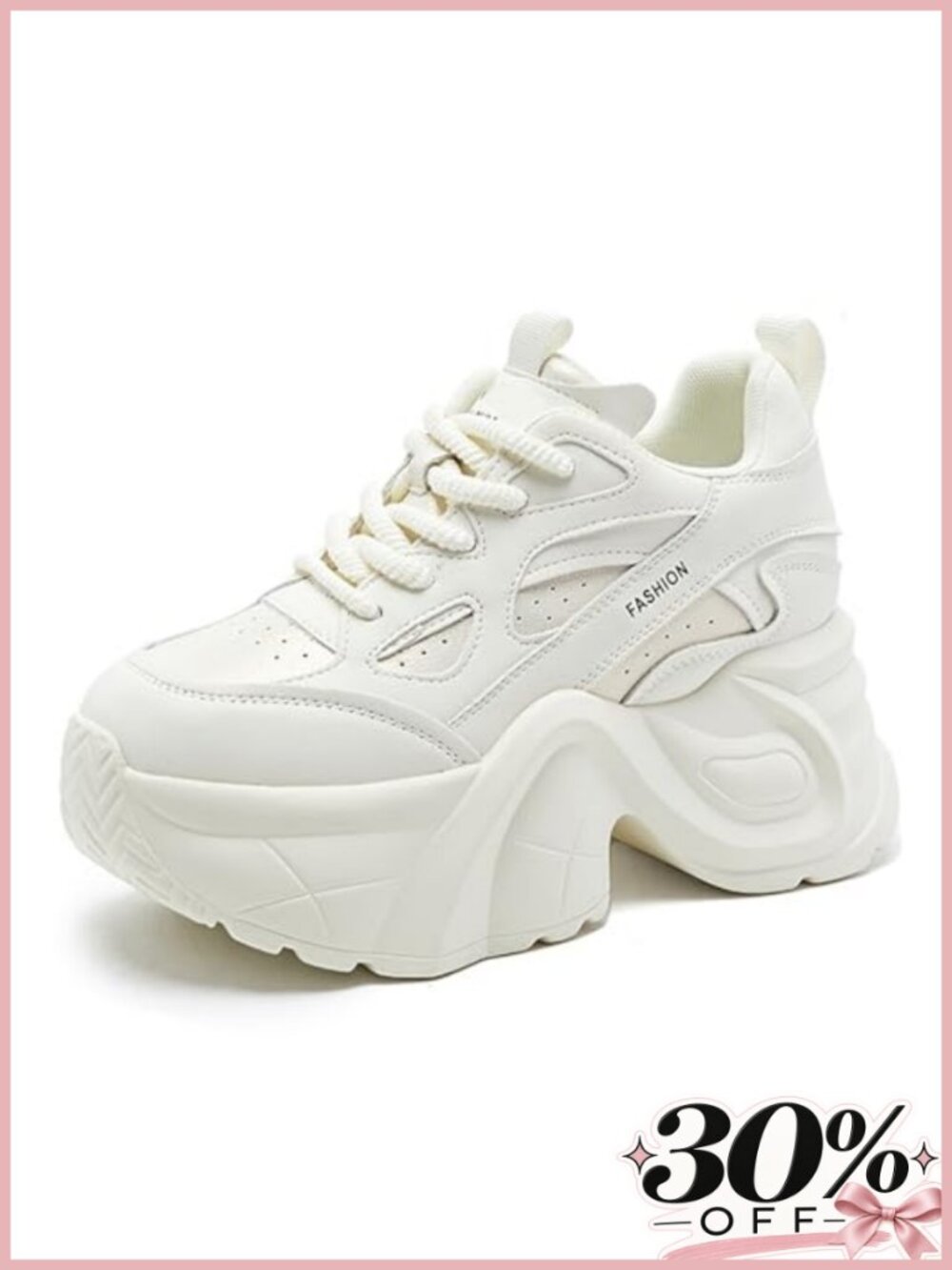 Chunky Platform Lace Up Wedge Walking Dad Shoes